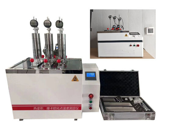 Máquina de prueba HDT VICAT que proporciona medición de la deformación térmica y la temperatura del punto de reblandecimiento para pruebas de plástico