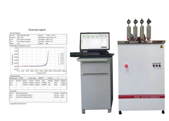 Máquina de prueba HDT VICAT diseñada para determinar la temperatura de deflexión del calor y el punto de reblandecimiento Vicat para el control del plástico